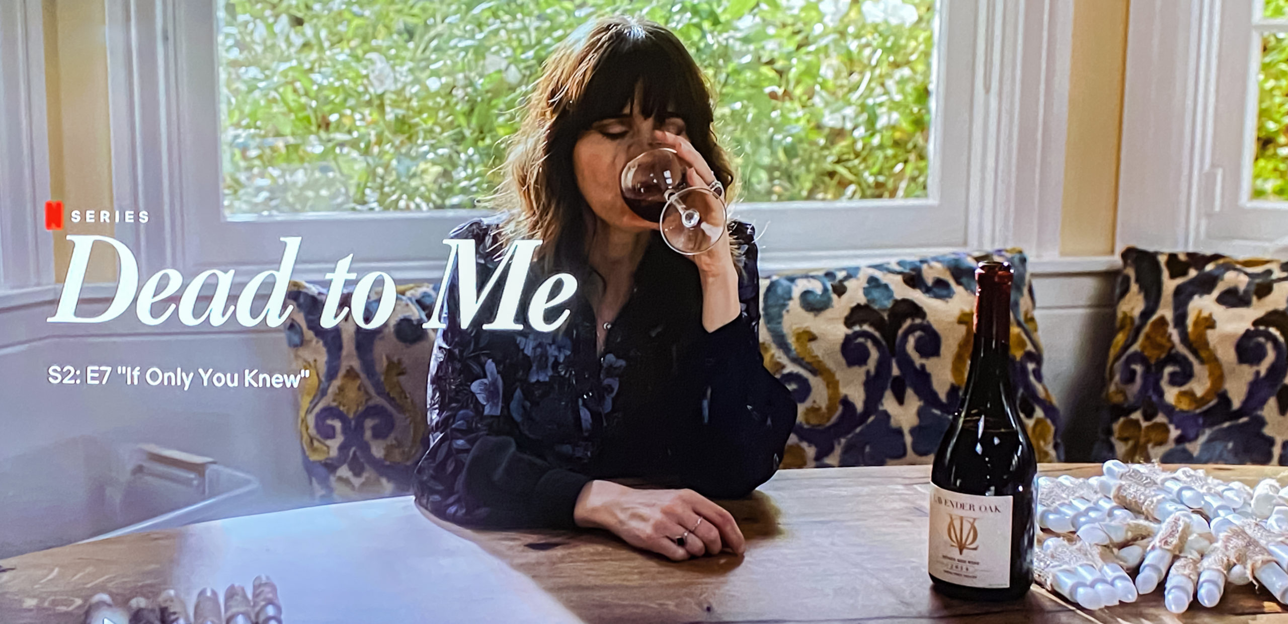 Dead to Me - Season 2 still shot - drinking wine